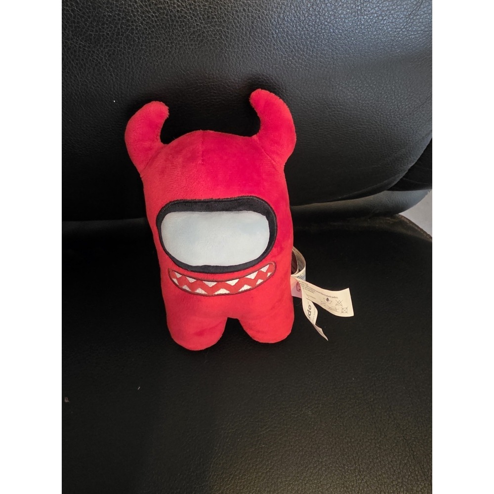 Toikido Among Us Red Devil With Horns Teeth Crewmate 7" Stuffed Plush Toy Sus